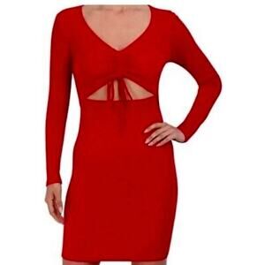 BCBG Paris Red dress, open tummy area  size med